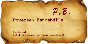 Povazsan Barnabás névjegykártya